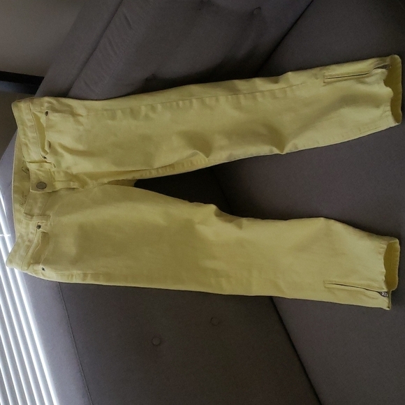 The Limited demin 678 jeans women's size  4 yellow 6" zip ankle - Picture 5 of 16